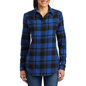 PORT AUTHORITY Button-down Blue & Black  Flannel